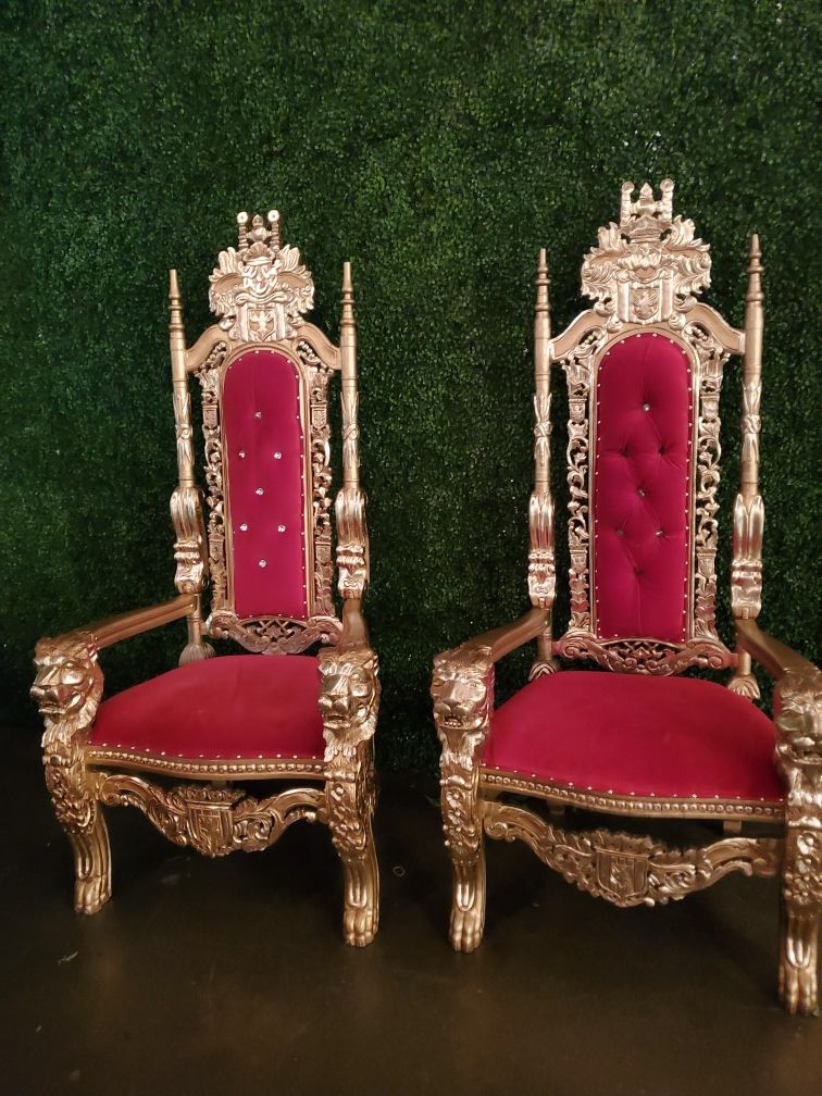 Free nationwide delivery  kids throne chairs king queen princess royal  baroque wedding event party photography event party photography hotel  lounge for Sale in Chicago, IL - OfferUp