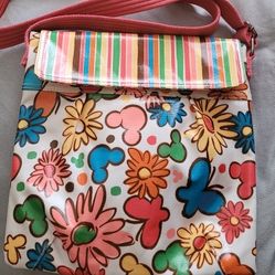 Disney Laminated Stripe Mickey Crossbody