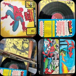 Vinyl Record Lot (11 Total) — 2 Spider-Man Comic Albums + Disney + Rock Classics