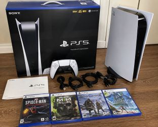 PS5 Digital Edition Console Bundle with 4 Games