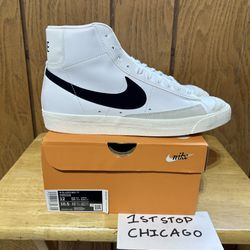 Nike Blazer Mid 77 Shoes Womens Size 12 White Black Classic Retro CZ1055-100 NEW