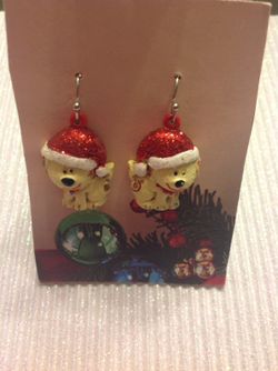 Santa dog earrings