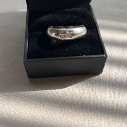 Silver Ring Engraved Number 13 14 