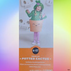 Toddler Potted Cactus Halloween Costume Size 4-5T
