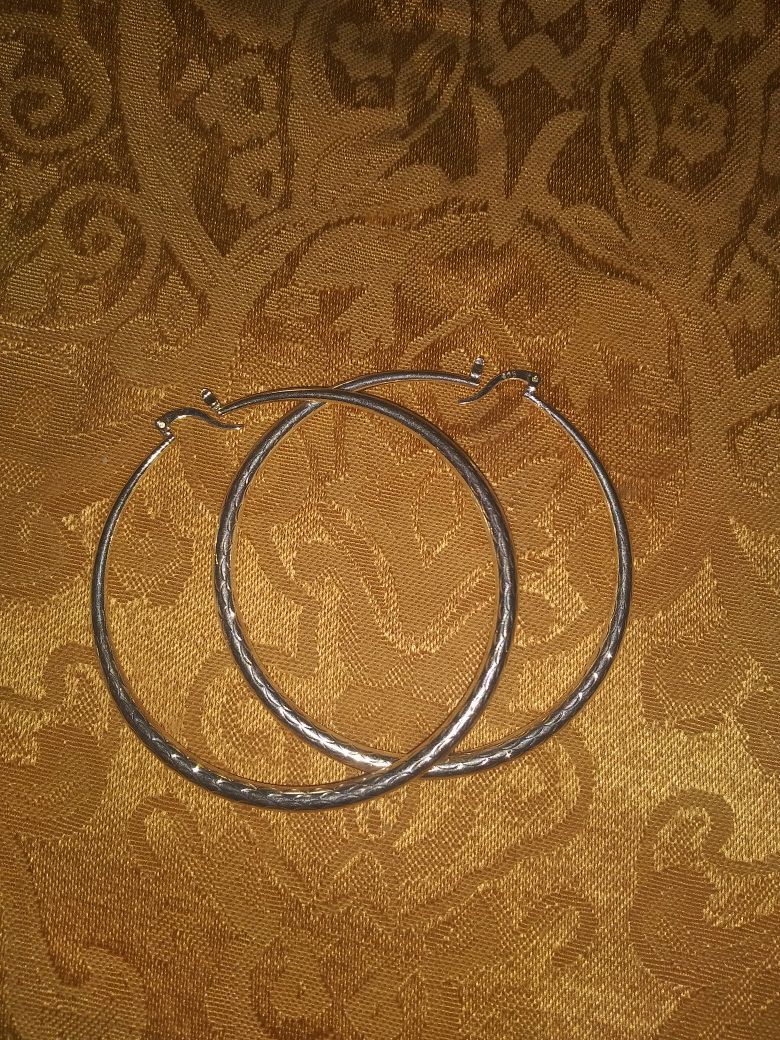 Large Hoop Earrings Sterling Silver