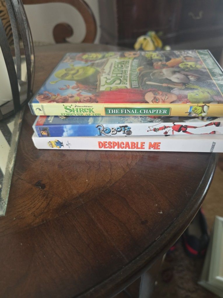 ROBOTS, SHRED FOREVER AFTER and  DESPICABLE ME DVD 