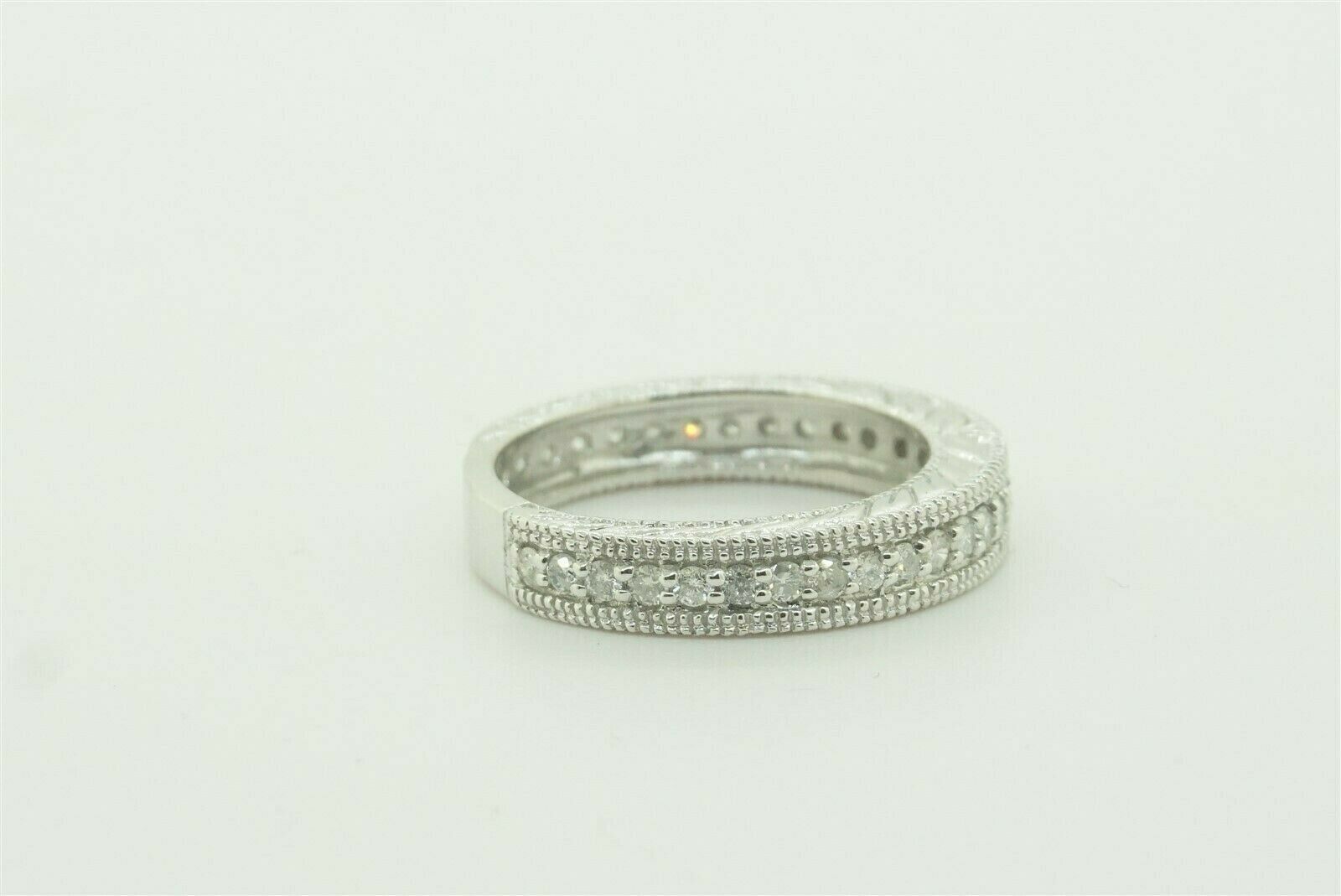 Women's Wedding Band 10k White Gold Diamond Ring #22429B