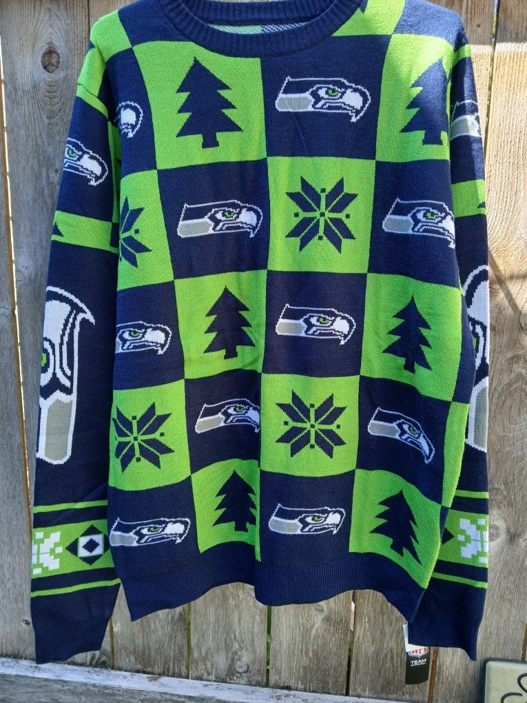 Seattle Seahawks Ugly Sweater LG