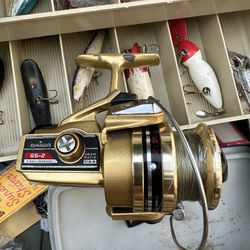 Three Fishing Reels With Completely Equipped Fishing tackle  Box