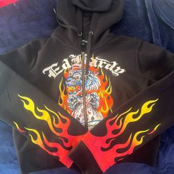 (XL) Ed Hardy Cropped Hoodie