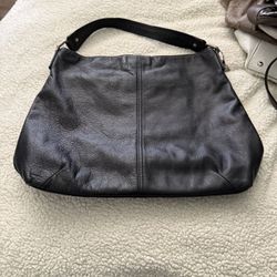 Kooba Black Pebbled Leather Hobo Bag Purse Single Strap Handbag Slouchy