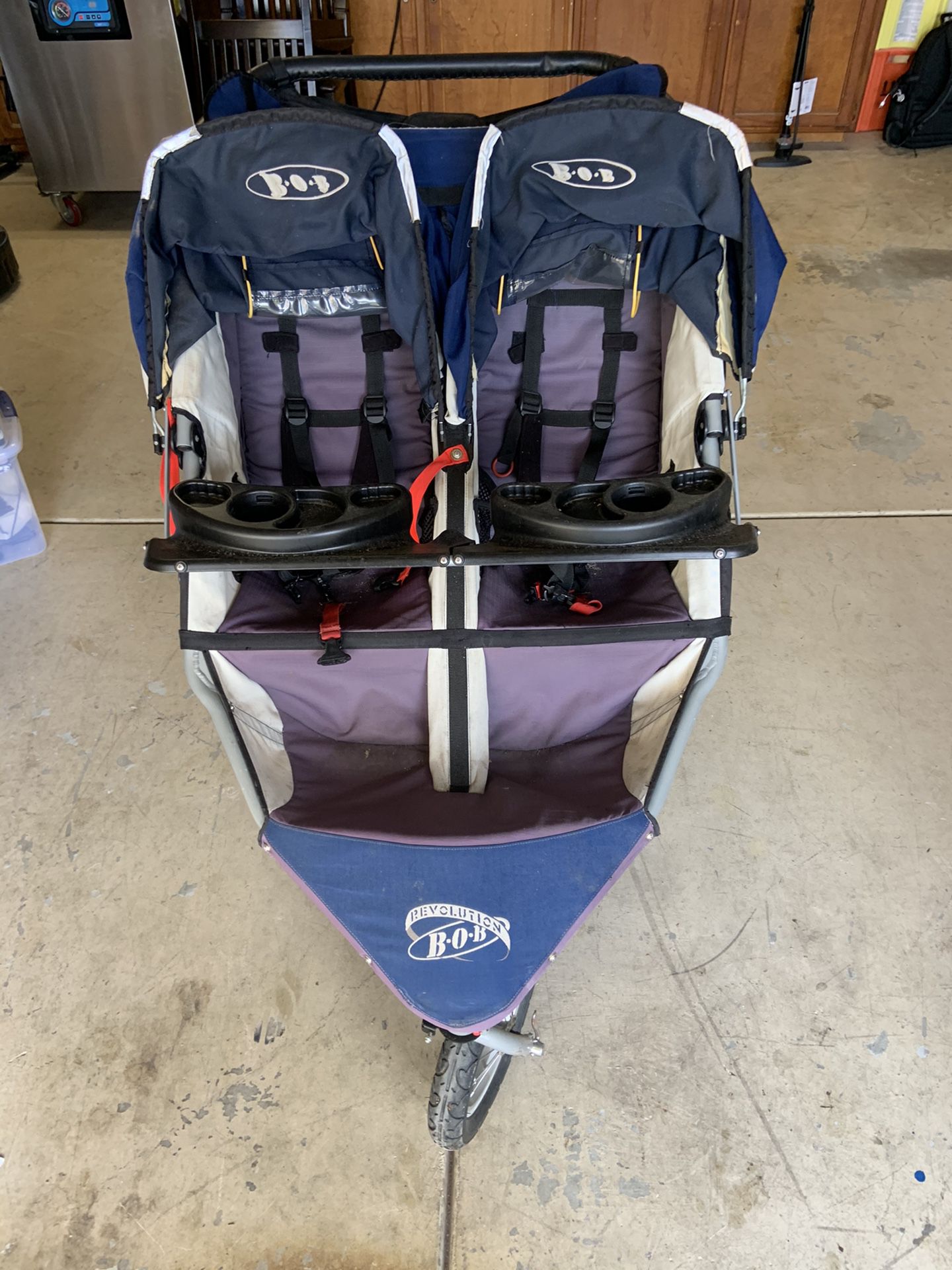 Double BOB Stroller with trays