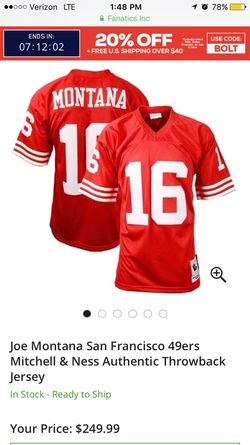 Joe Montana authentic throwback jersey