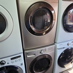 Kenmore Front Loading Washer And Stackable Gas Dryer Set 