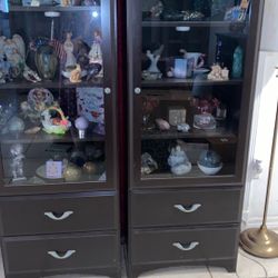 2 Curio Cabinets 