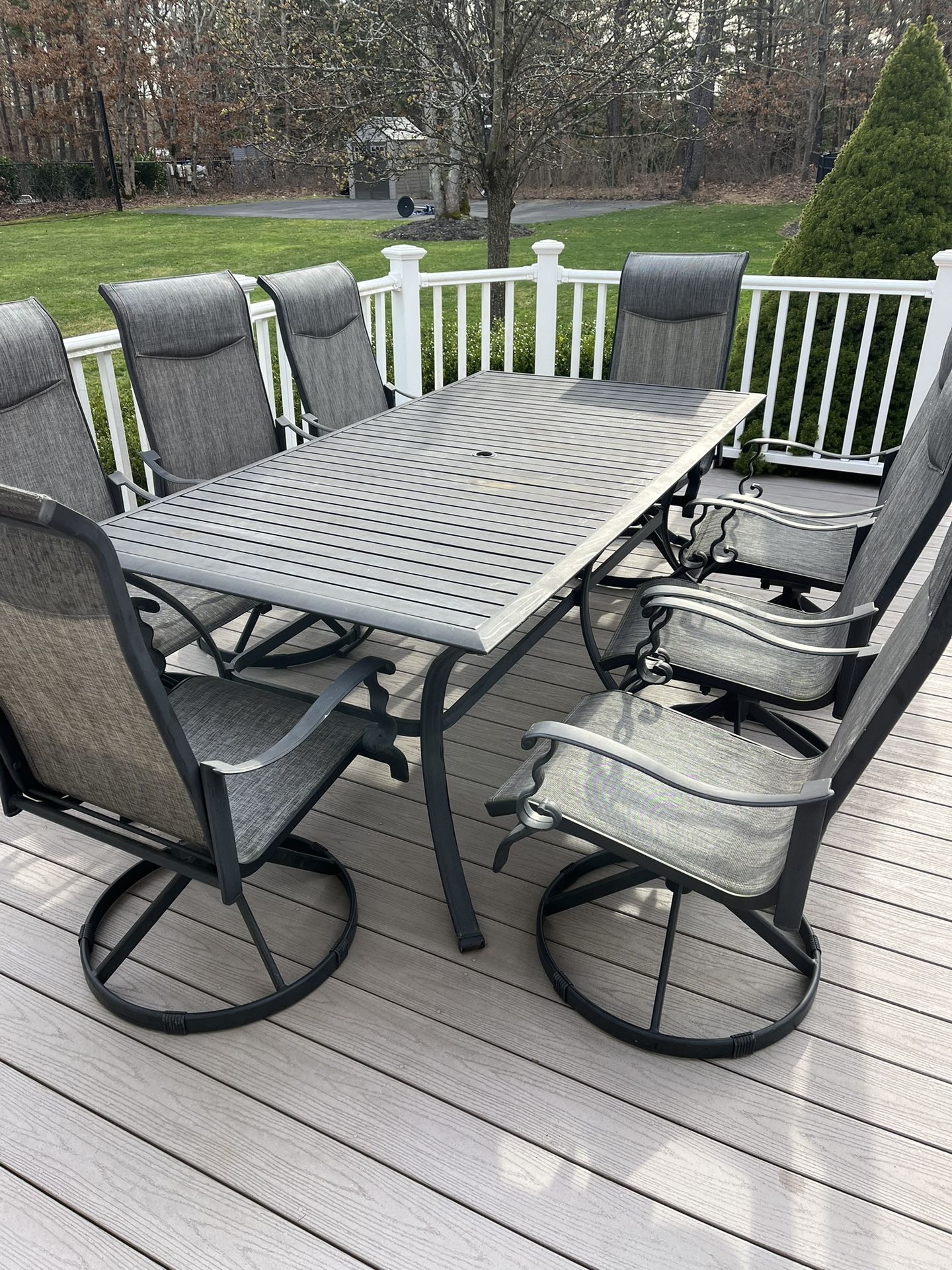 Black Aluminum Outdoor Table And Chair Set