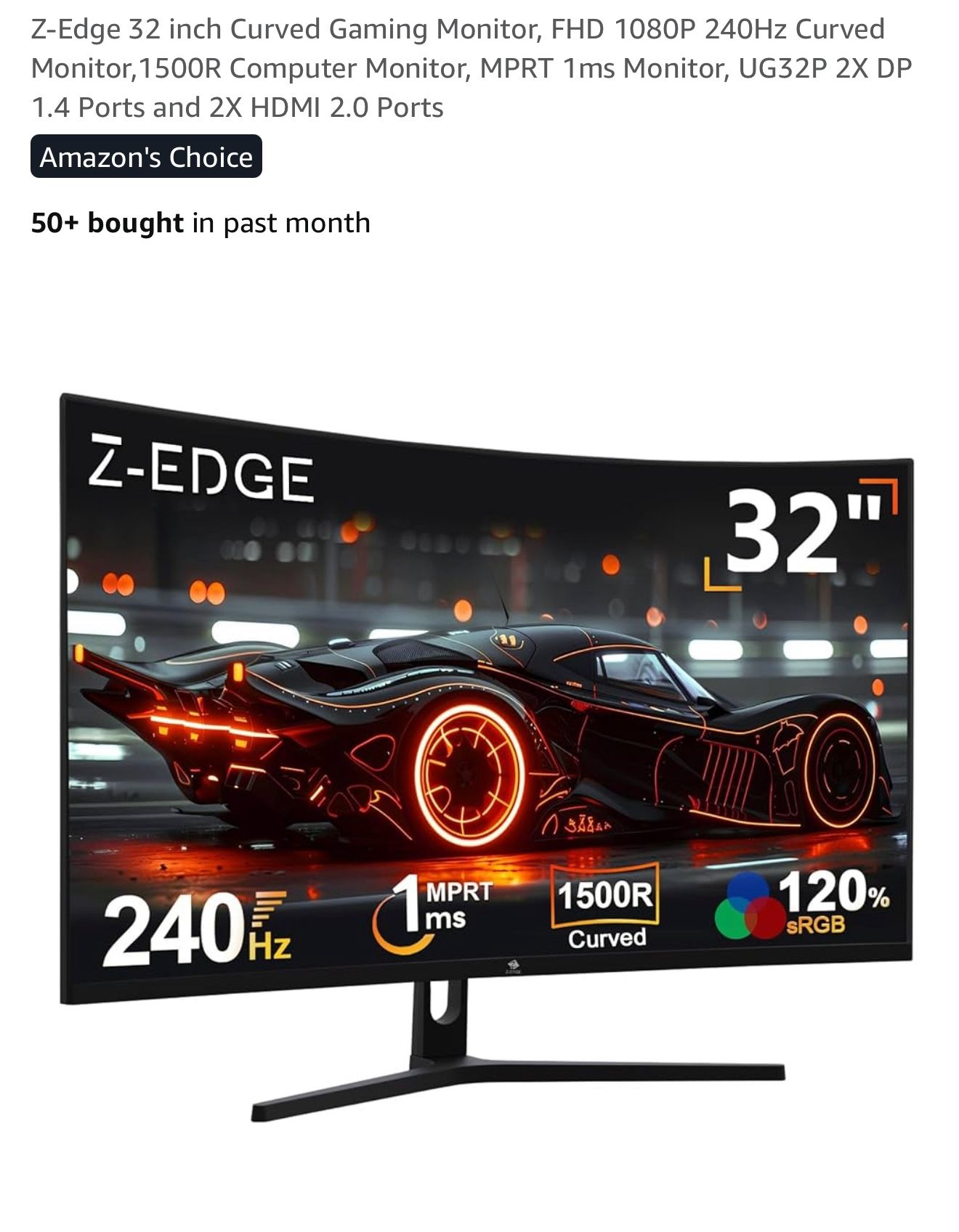 Edge 32 inch Curved Gaming Monitor