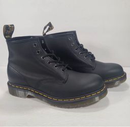 Dr. Martens Black 101 6 Eye Smooth Leather Boots Women 10 Men 9