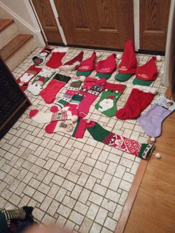 19 Christmas Stockings And Hats For One Low Price 