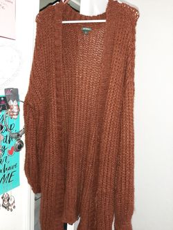 Burnt orange knitted cardigan XL