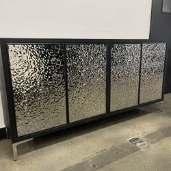 Black / Silver Accent Cabinet - Sideboard - Sever - Buffet 