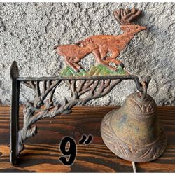 Vintage Deer Bell Cast Iron Wall Mount