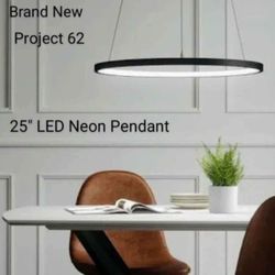 Brand New Project 62//// 25" Led Neon Pendant Black Adjustable 