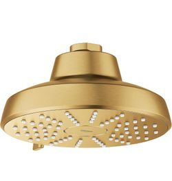 GROHE Aquabooster Tempesta 140 High Pressure Shower Head, Multi-Spray – 1.75 GPM Round Fixed Wall Mount, Brushed Nickel 111746GN00  Color: Brushed Gol