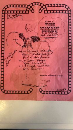 Vintage 1985 Comedy Store Hollywood flyer.