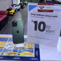 iPhone 13 Pro Max Green 1TB Storage  Factory Unlocked Just $10 Initial And Take Home Today 🔥No Credit Needed 