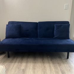 Blue Velvet Designer Futon