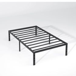 Metal Bed Frame, Twin Size With Storage Space Underneath