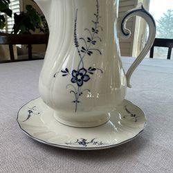 Villeroy & Boch, Old Luxembourg, Large Discontinued 32oz Pitcher And Saucer Plate. Rare, Vintage!