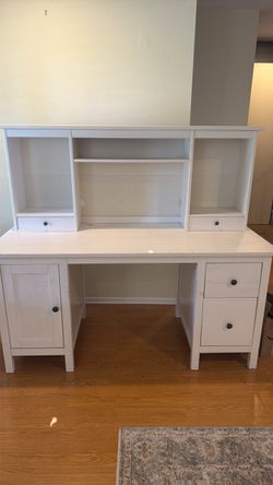 IKEA Hemnes White Desk with Add-On Unit