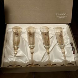 Champagne Glasses Franco Vetrerie e Cristallerie Champagne Glasses For Collectible And Or Wedding