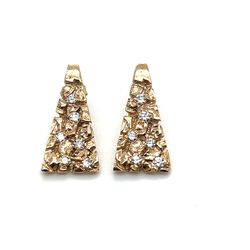 10kt Gold Triangle Diamond Nugget Earrings Vs Diamonds 1/2ctw 4.20grams 127829 1