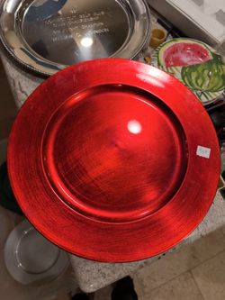 Red Metallic Charger Plate