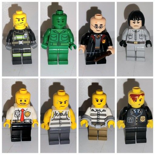 LEGO minifigure lot of 8... Harry Potter, Toy Story Army Man, Irina Spalko Indiana jones, cops and robbers