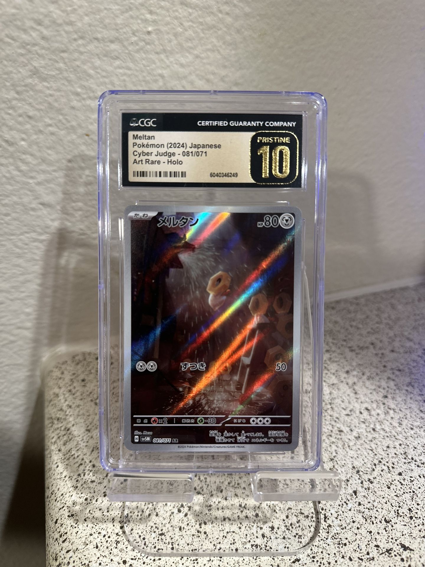 CGC Pristine 10 Meltan Art Rare 081/071 Pokémon Japanese Cyber Judge sv5M Slab