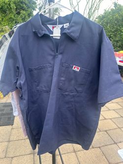 Ben Davis Half-Zip Work Shirt XL Navy