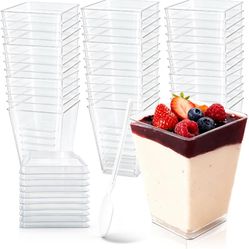 50-Pack 5oz Dessert Cups with Lids 