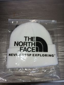 The north face white beanie brand new