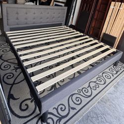 King Size Gray Bed Frame