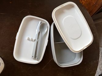 Plastic Bento Lunch Box with Utensils