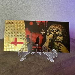 24k Gold Foil Plated The Exorcist Banknote Horror Movie Collectible  