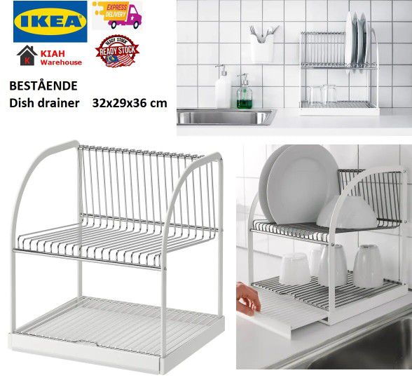 VÄLVÅRDAD Dish drainer, beige/galvanized, 20 ½x13 ¾ - IKEA