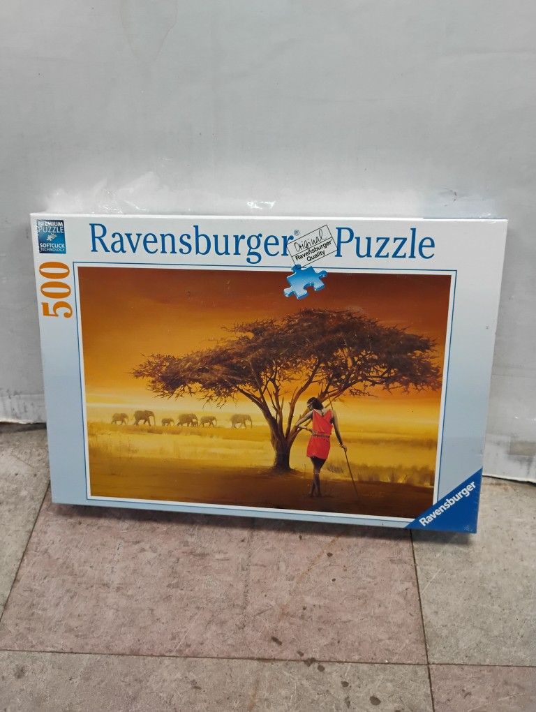 Rare 2010 Ravensburger Jigsaw Puzzle with 500 pieces, titled "African Splendor Savana Safari".