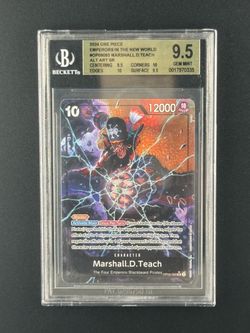 One Piece Marshall D. Teach OP09-093 – Beckett Gem Mint 9.5
