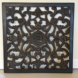 Carved Wooden Wall Plaque (set Of 2
