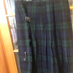  Vintage Scottish Black Watch Skirt 